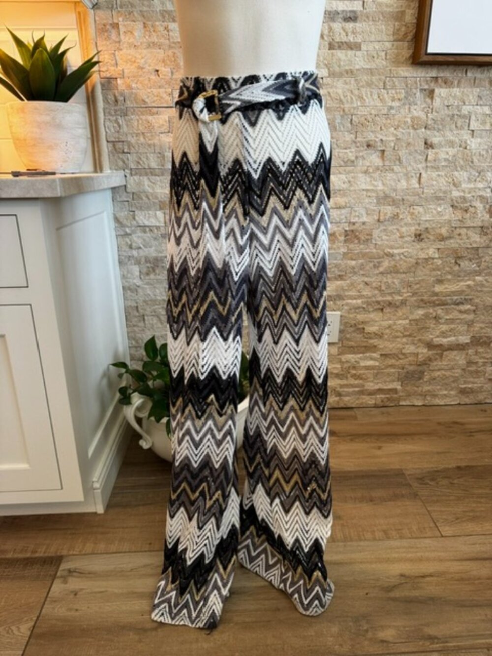 Trina Turk Verona Side Slit Swim Wide Leg Cover-up Pants Large